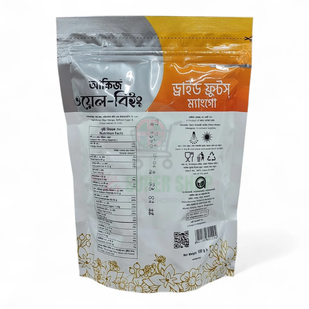Akij Well-Being Dried Fruits Mango 100g