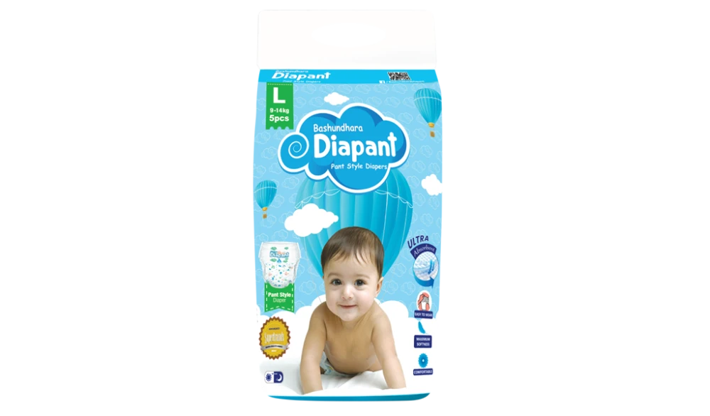 Bashundhara Dipant pant style Diaper L (9-14kg) 5pc