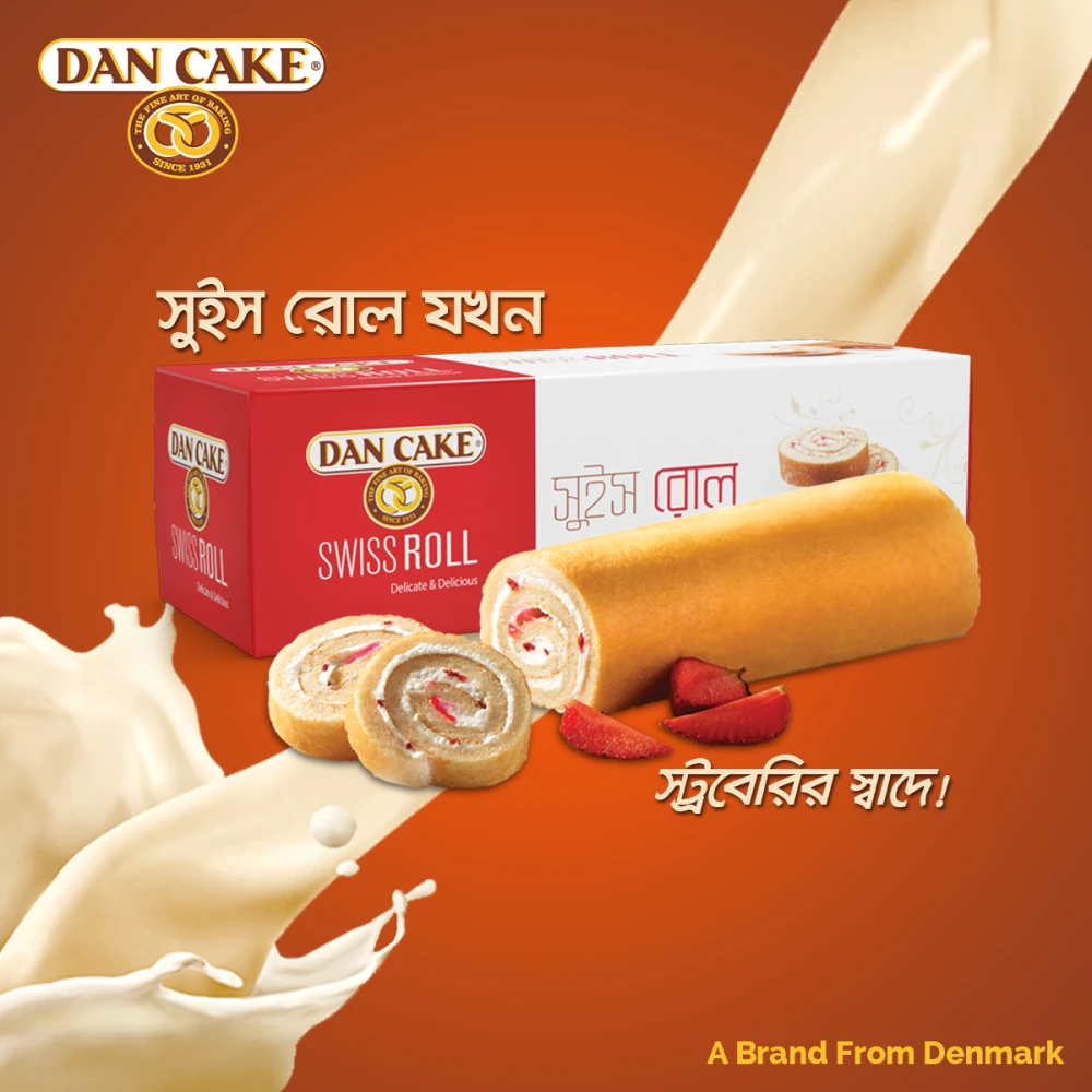 Dan Cake Strawberry Swiss Roll 200g