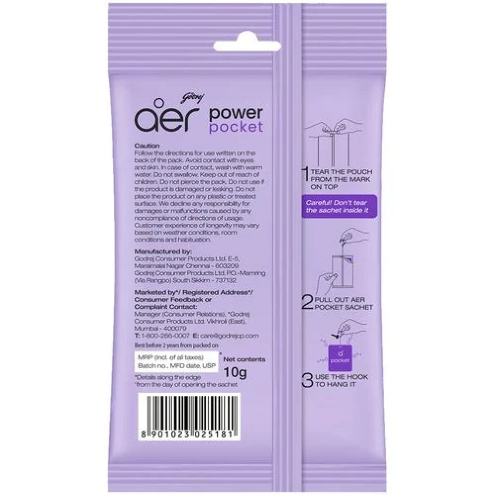 Godrej Aer Power Pocket-Lavender Bloom 10gm