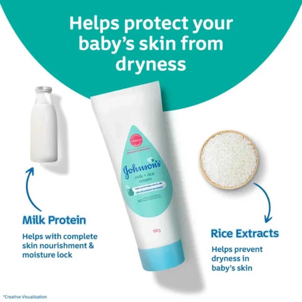 Johnsons Baby Milk and Rice Cream 100gm