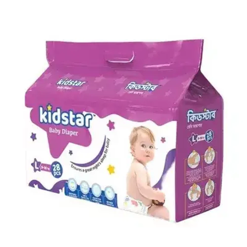 Kidstar Baby Diaper (9-18kg) 28pcs