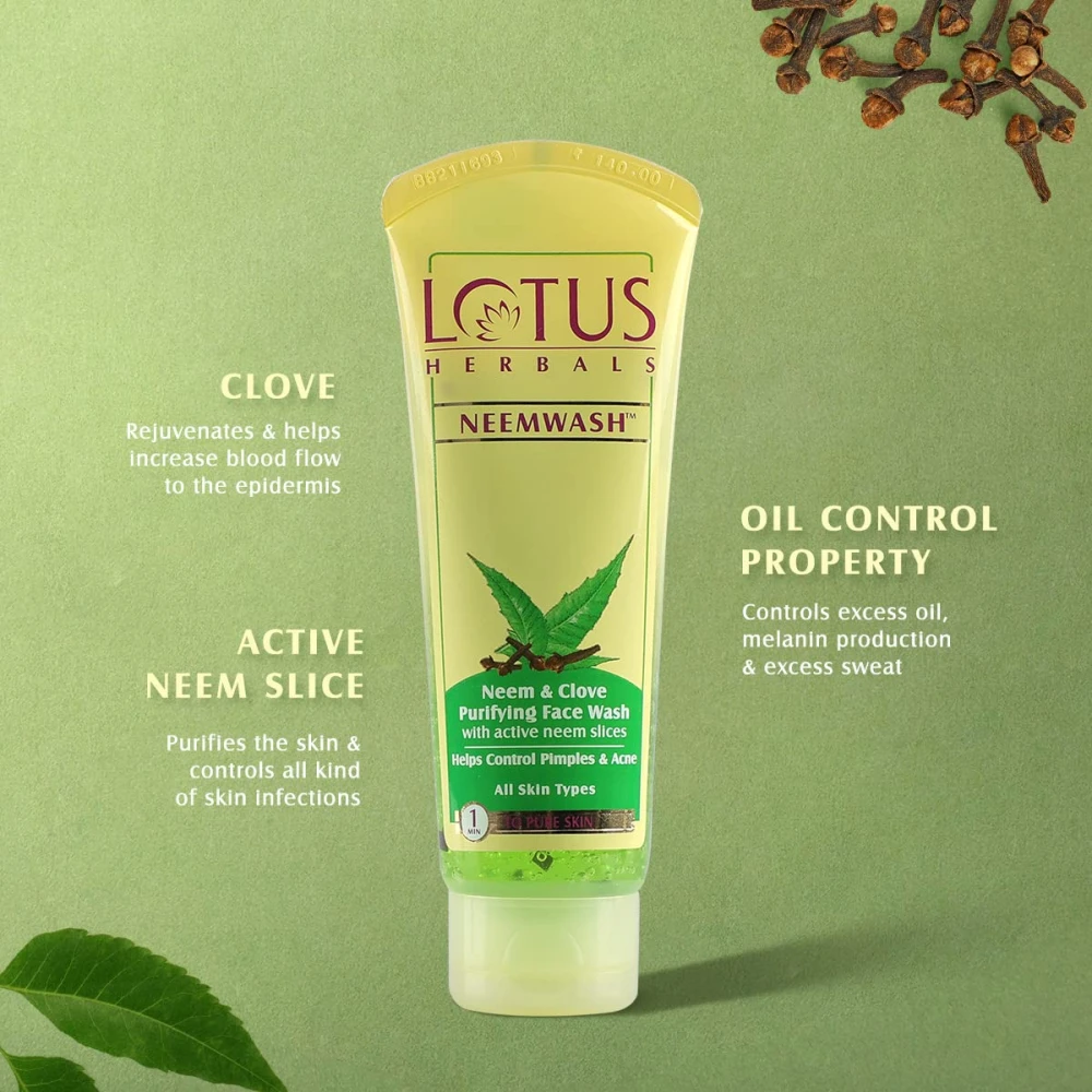 Lotus Herbals Neem And Clove Purifying Face Wash 120g