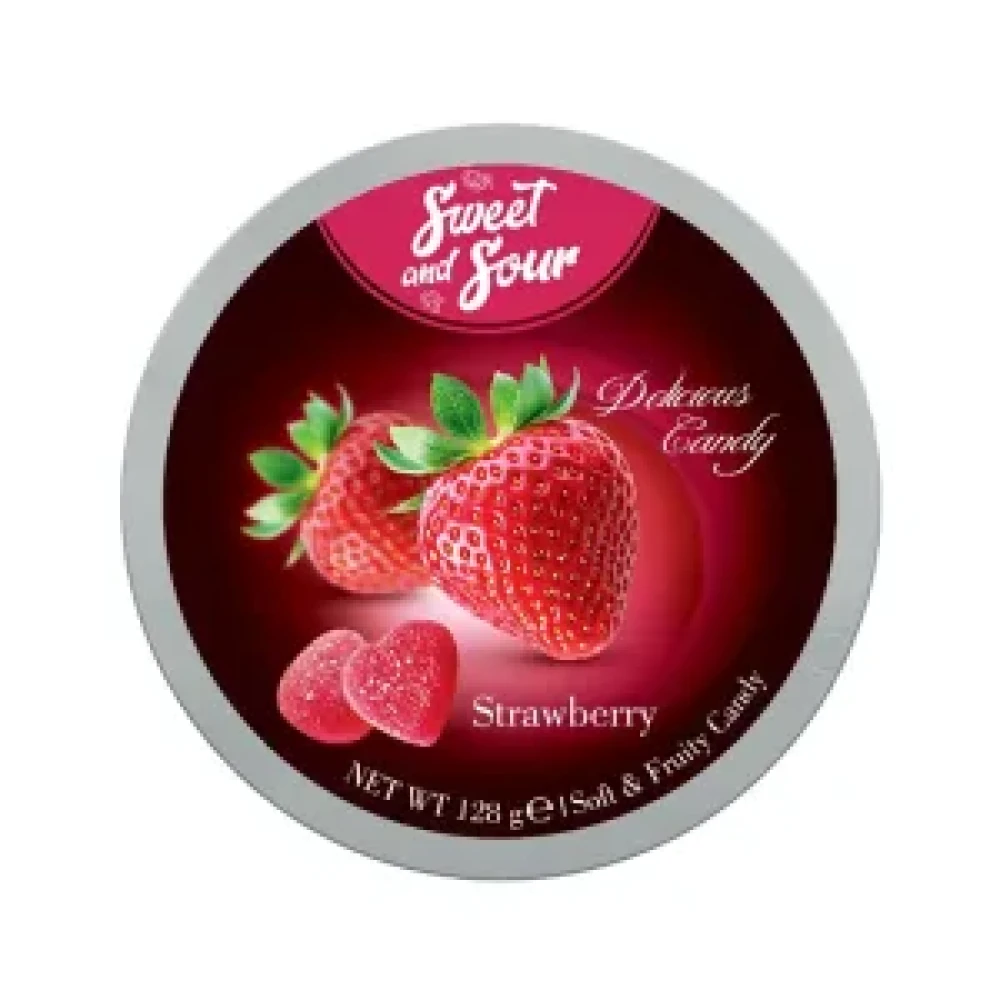Mrs Sweet And Mr Sour Strawbery Soft Candy 128gm