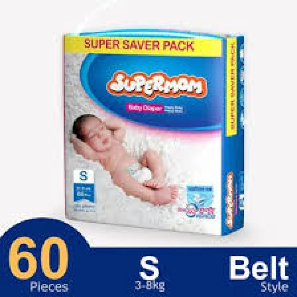 Supermom Baby Belt System Diaper (3-8 kg) (60 Pcs)