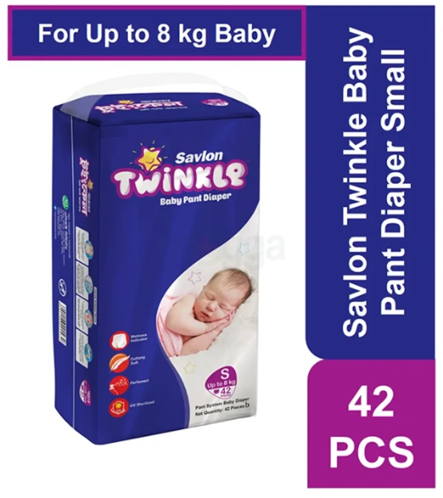 Twinkle Baby Diaper Pants (S-Upto 8 kg) 42pcs