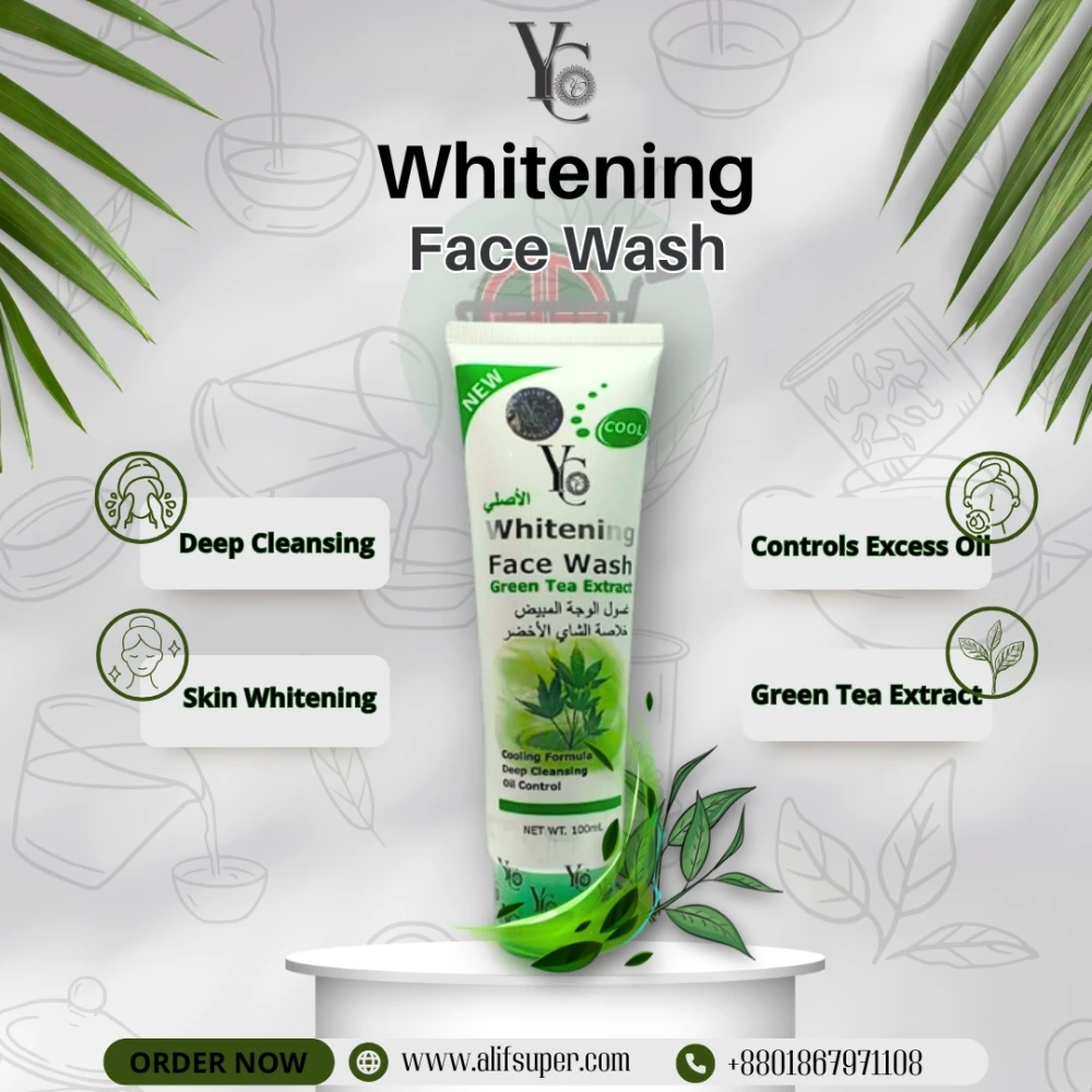 YC Green Tea Whitening Face Wash - 100ml