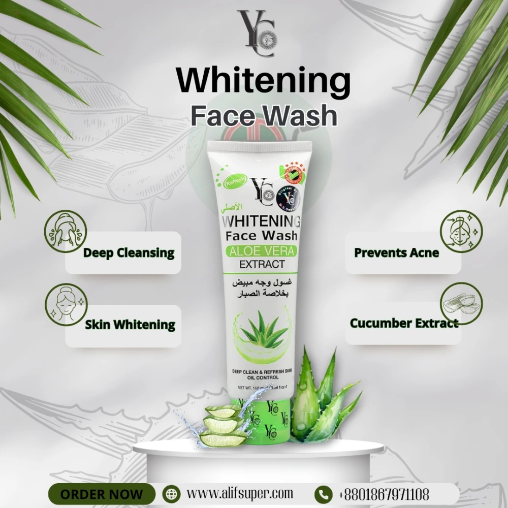 YC Whitening Face Wash Aloe Vera Extract - 100ml