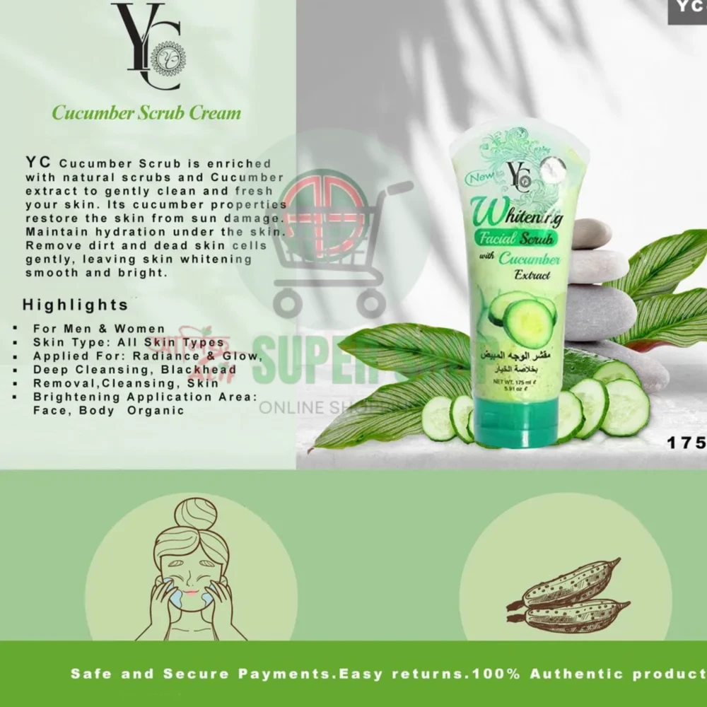 YC Whitening Facial Scrub with Cucumber 175ml