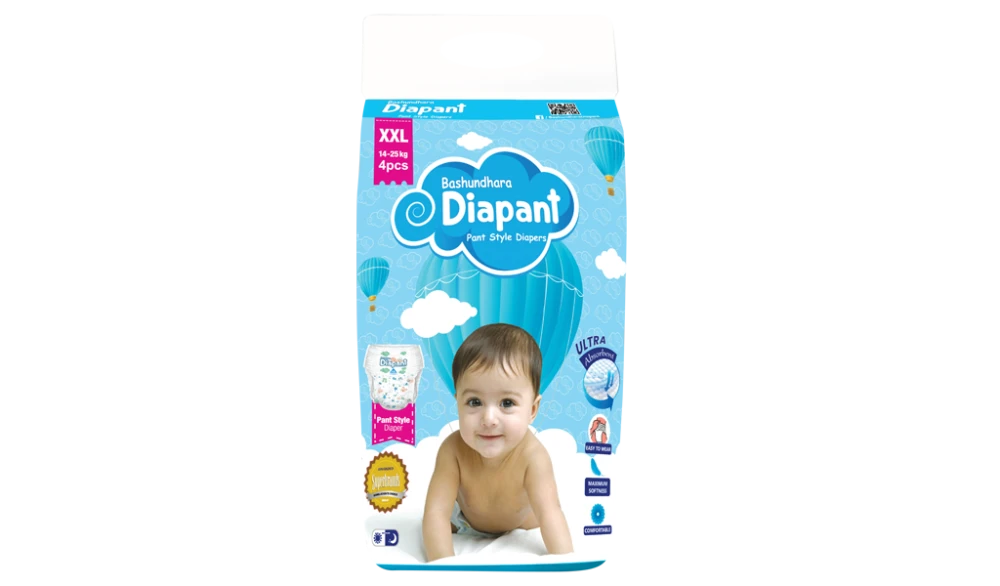 Bashundhara Baby Diaper Pant XXL (4pcs)