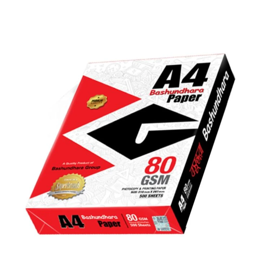 Bashundhara Paper A4 Size 80 GSM 1 Rim 500 Sheet