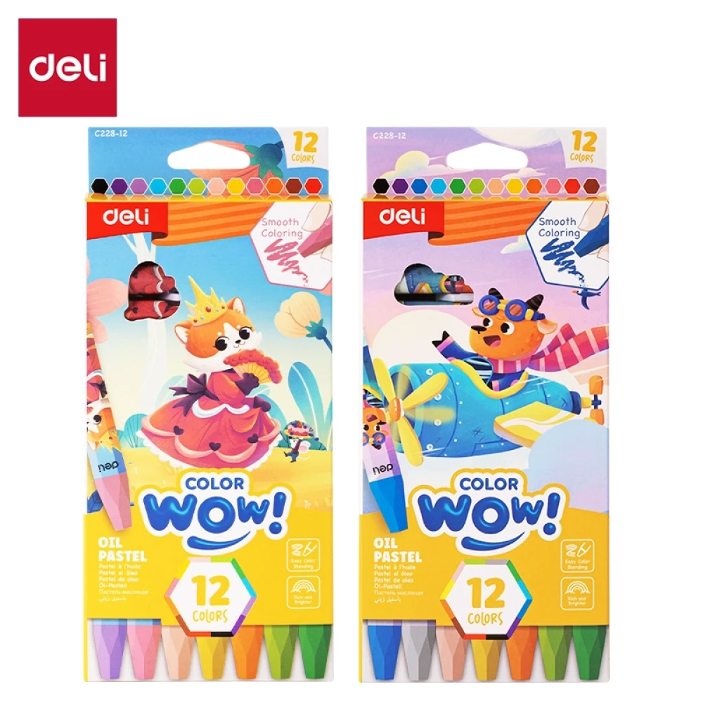 Deli Oil Pastels Color Wow 12 Colors