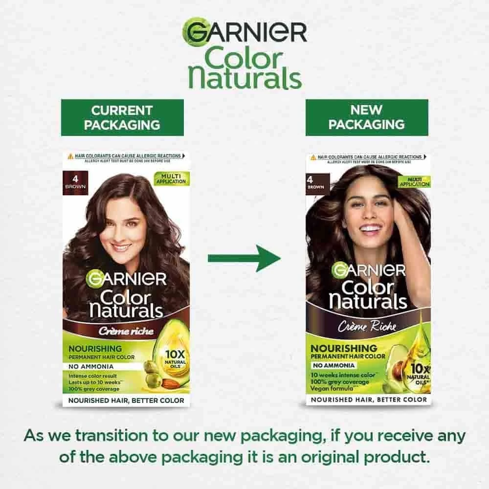 Garnier Color Naturals Brown Hair Color 4 Shade 70ml+60g