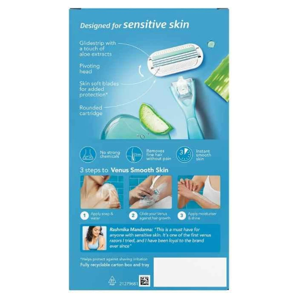 Gillette Venus Smooth Hair Removal Razor with Aloe Vera