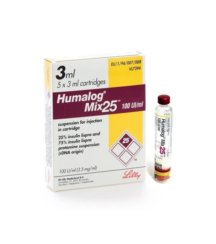 Humalog Mix100/25mg 3ml (Cartridges)