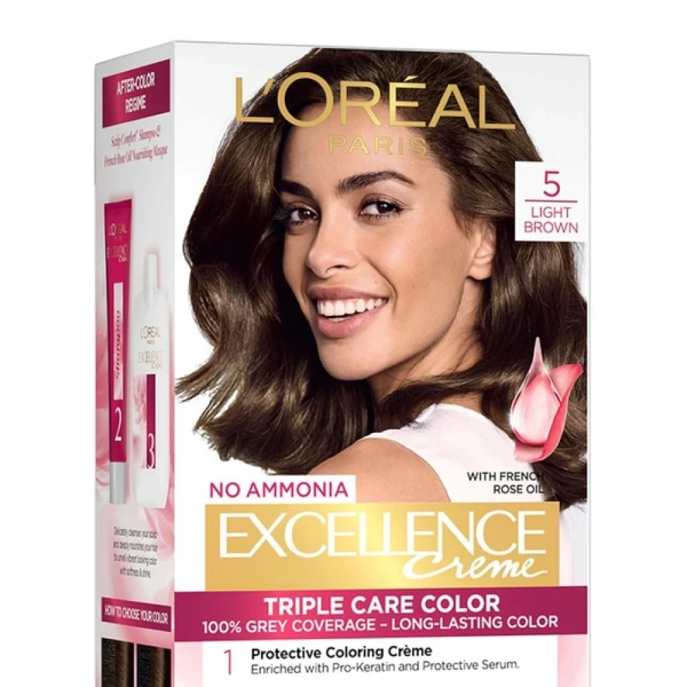 L'Oreal Paris Excellence Creme Triple Care Hair Color 5 Light Brown 100g+72ml
