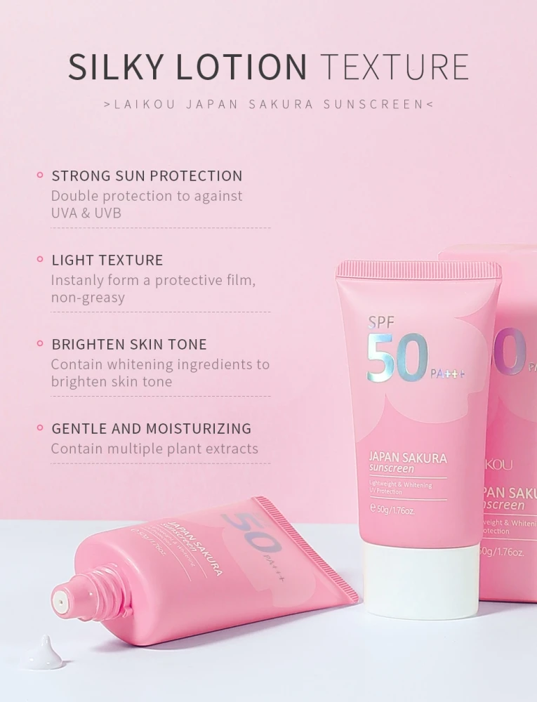LAIKOU Japan Sakura Whitening Sunscreen SPF50 PA+++ 50g