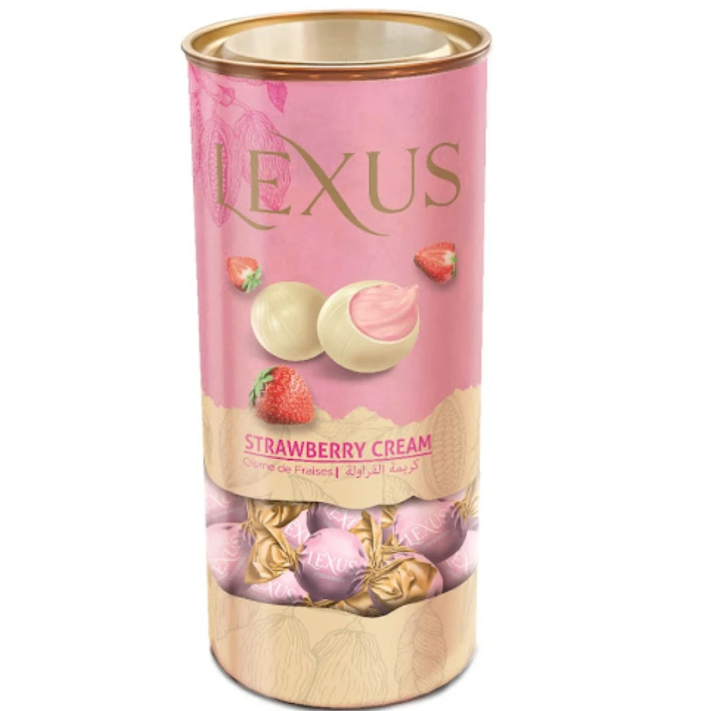 Lexus Chocolate With Strawberry Cream Canned 500g