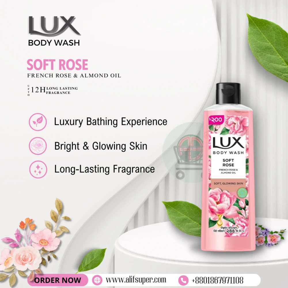 Lux Body Wash French Rose and Almond Oil for Soft Skin 245ml