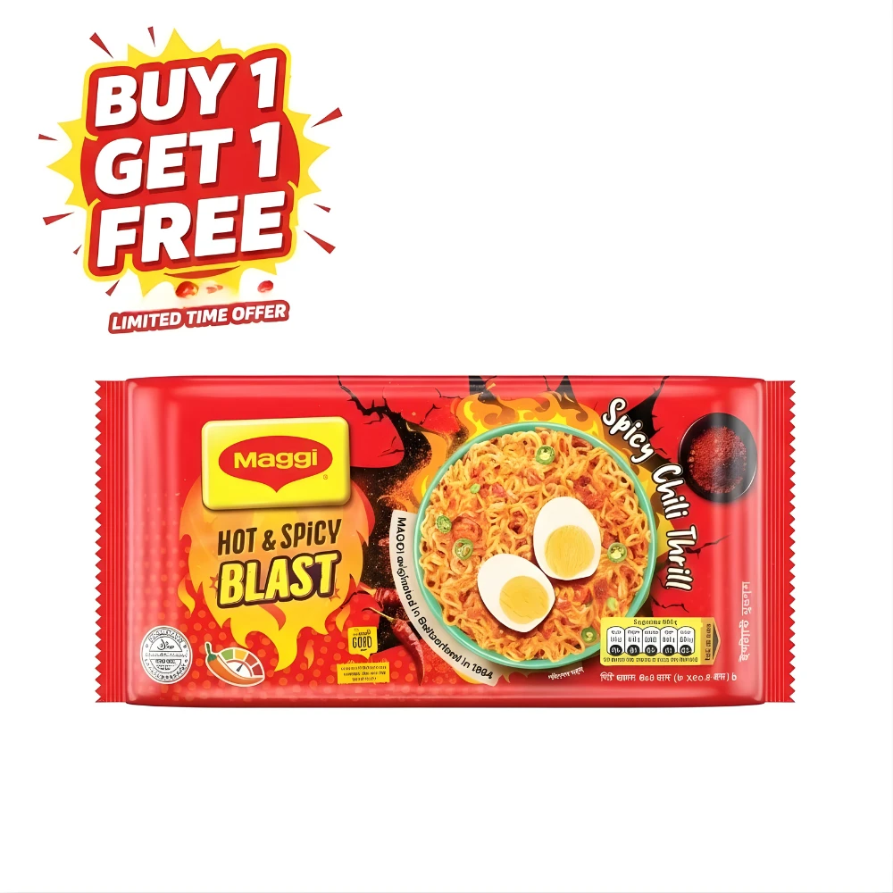 Maggi Hot & Spicy Masala Blast - 8pcs Buy 1 Get 1 Free