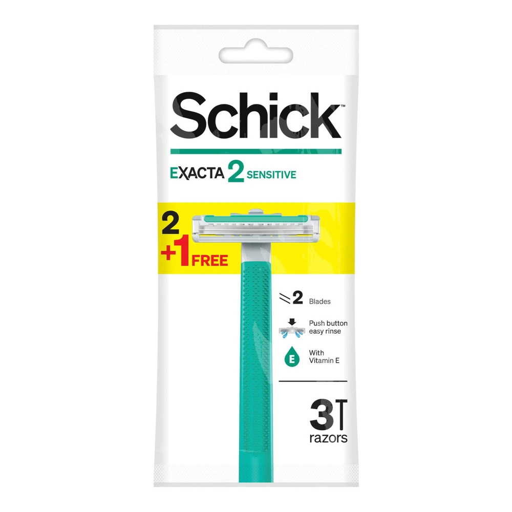 Schick Exacta 2 Sensitive Razor Value Pack 2+1Free